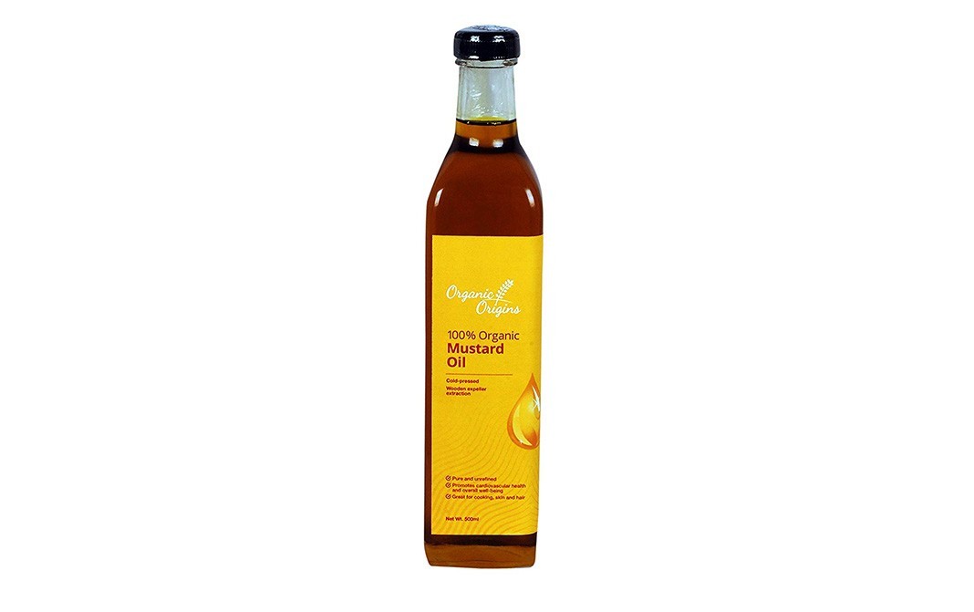 Organic Origins Organic Mustard Oil    Glass Bottle  500 millilitre